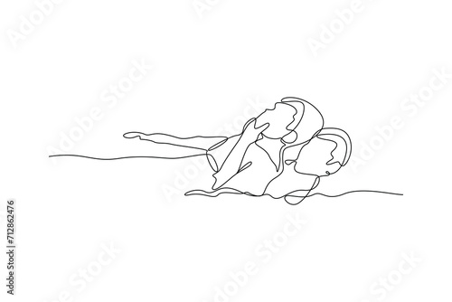 One continuous line drawing of First aid, emergency concept. Doodle vector illustration in simple linear style.
