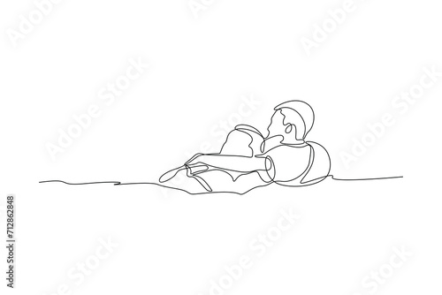One continuous line drawing of First aid, emergency concept. Doodle vector illustration in simple linear style.