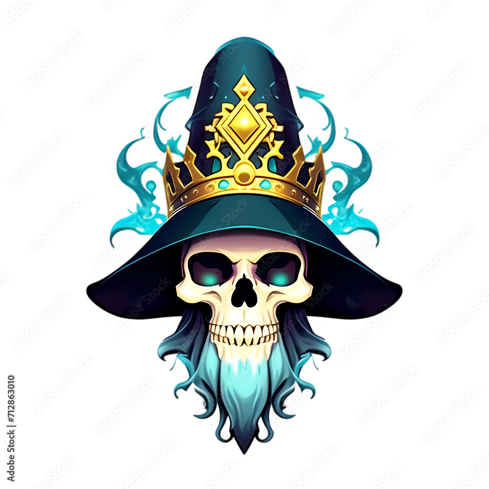 design of witch skull for sticker and t-shirt print design of witch skull for sticker and t-shirt print