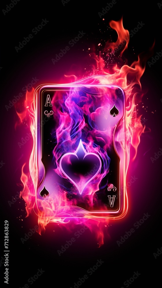 playing Cards Flaming black background AI Generated image playing Cards Flaming black background AI Generated image