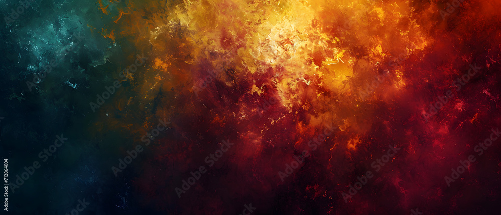 Amber flames dance across the vast expanse of the universe, igniting a vibrant explosion of color in the depths of space