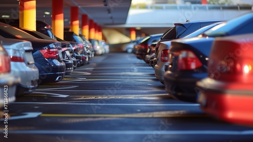 a row of parked cars © progressman