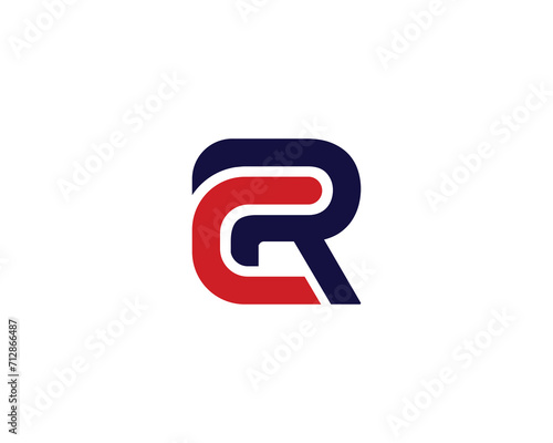 CR RC Logo design vector template