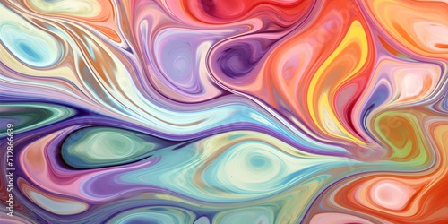 Abstract Art Displaying Colorful Liquid Waves