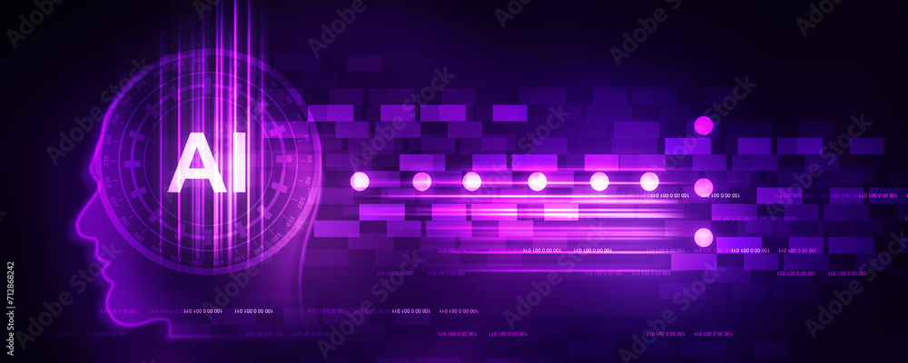 Obraz premium 2d illustration Artificial Intelligence (AI) concept