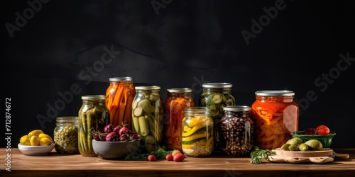 Jars showcasing pickled veggies on a table.