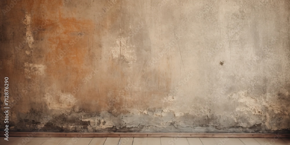 Fototapeta premium Aged room with vintage wall texture as interior background.