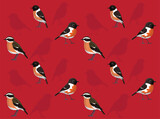 Bird Stonechat Cute Seamless Wallpaper Background