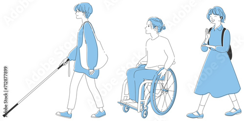 多様性・障害を持つ若者たちのセット