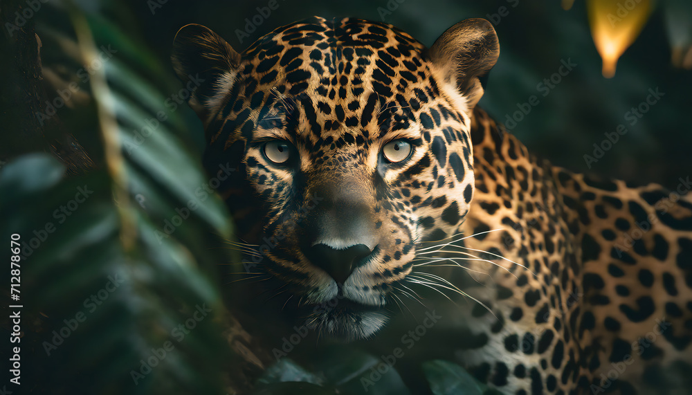 Obraz premium close up of a jaguar in the jungle