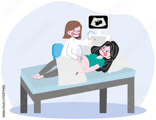 Pregnancy ultrasound scan vector
