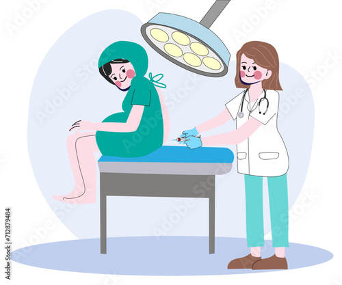 Caesarean section scenes vector