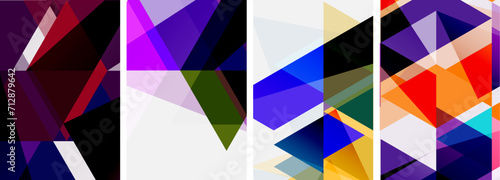 Colorful bright triangles with various colors and transparencies. Vector illustration For Wallpaper  Banner  Background  Card  Book Illustration  landing page