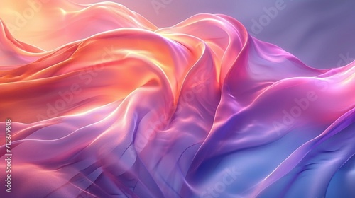 Fluid, iridescent neon wave in 3D, curving elegantly. Bright, holographic abstract backdrop for depth. HD camera clarity.