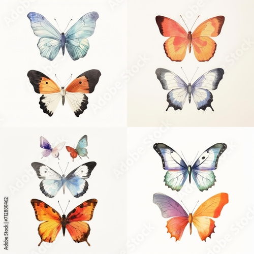 Set of butterfly watercolor © viet