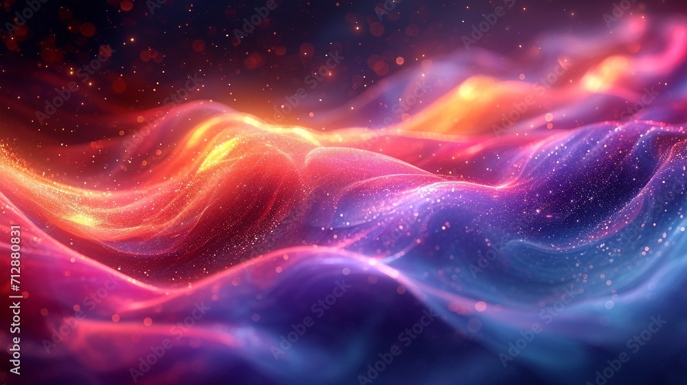 Fluid neon wave in 3D, with an iridescent, holographic look. Set against a vibrant, abstract background. HD, photo-like appearance. Fluid neon wave in 3D, with an iridescent, holographic look. Set against a vibrant, abstract background. HD, photo-like appearance.