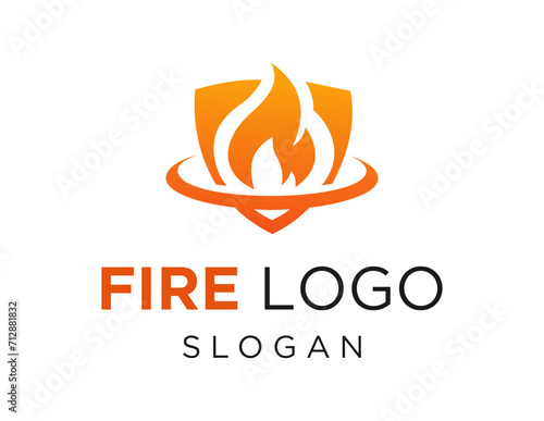 The logo design is about Fire and was created using the Corel Draw 2018 application with a white background.