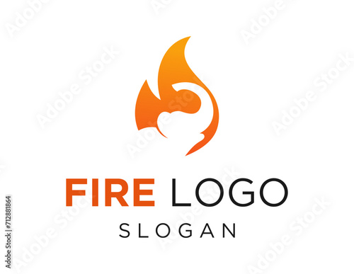 The logo design is about Fire and was created using the Corel Draw 2018 application with a white background.