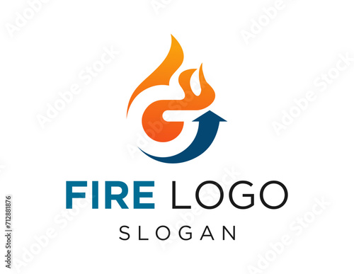 The logo design is about Fire and was created using the Corel Draw 2018 application with a white background.