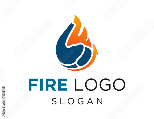 The logo design is about Fire and was created using the Corel Draw 2018 application with a white background.