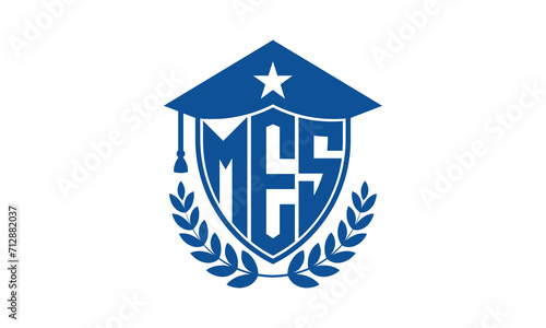 Wallpaper Mural MES three letter iconic academic logo design vector template. monogram, abstract, school, college, university, graduation cap symbol logo, shield, model, institute, educational, coaching canter, tech Torontodigital.ca