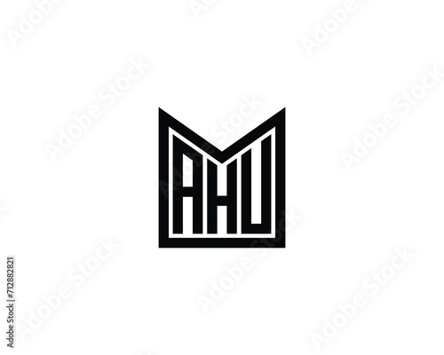 AHU Logo design vector template