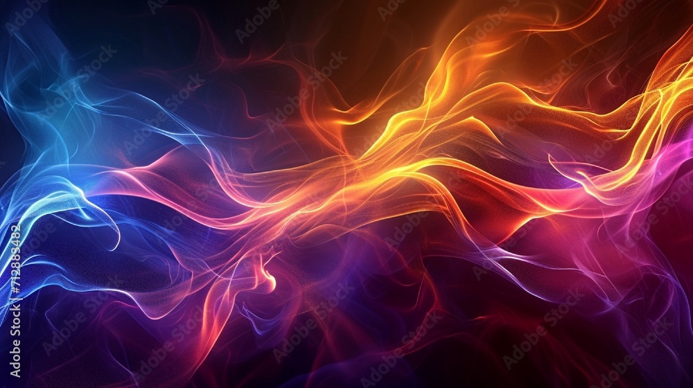 Intersecting waves of light and sound creating a mesmerizing, high-definition abstract background, pulsating with an aura of elegance and energy.