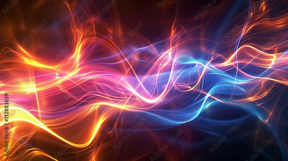 Intersecting waves of light and sound creating a mesmerizing, high-definition abstract background, pulsating with an aura of elegance and energy. Intersecting waves of light and sound creating a mesmerizing, high-definition abstract background, pulsating with an aura of elegance and energy.