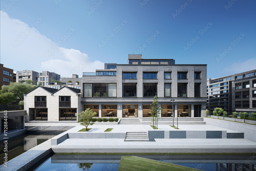 Fototapeta premium Beyond Tradition: The Landscape of Modern Architecture. generative AI.