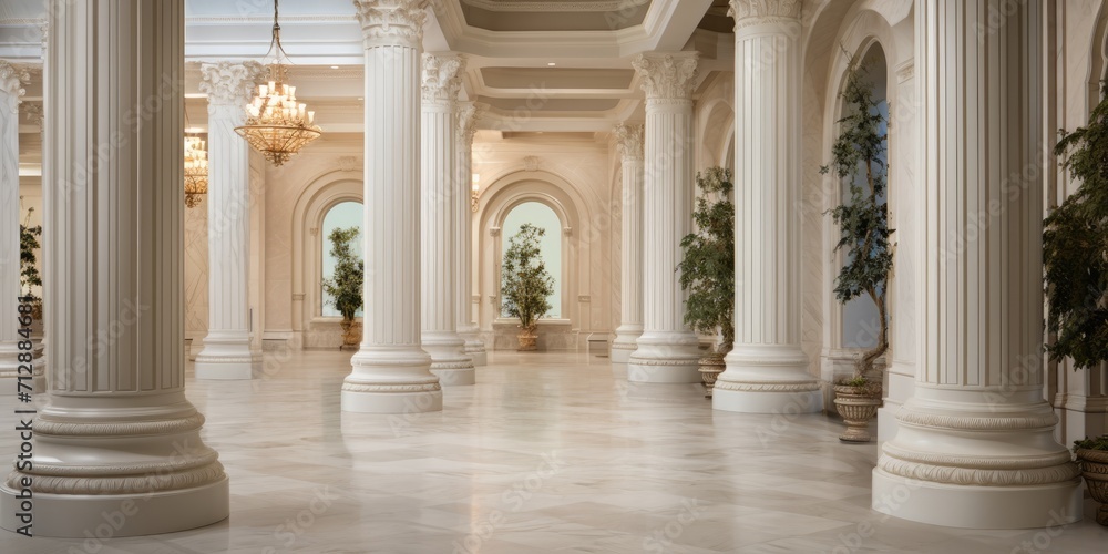 Timeless indoor design featuring pillars