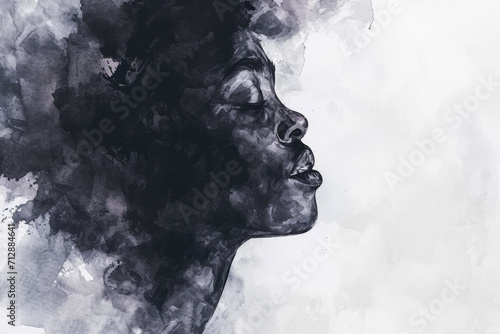 Black History Month watercolor background. illustration