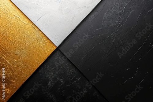 Abstract luxury minimalist gradient wallpaper pattern texture in pantone white, black and gold. photo
