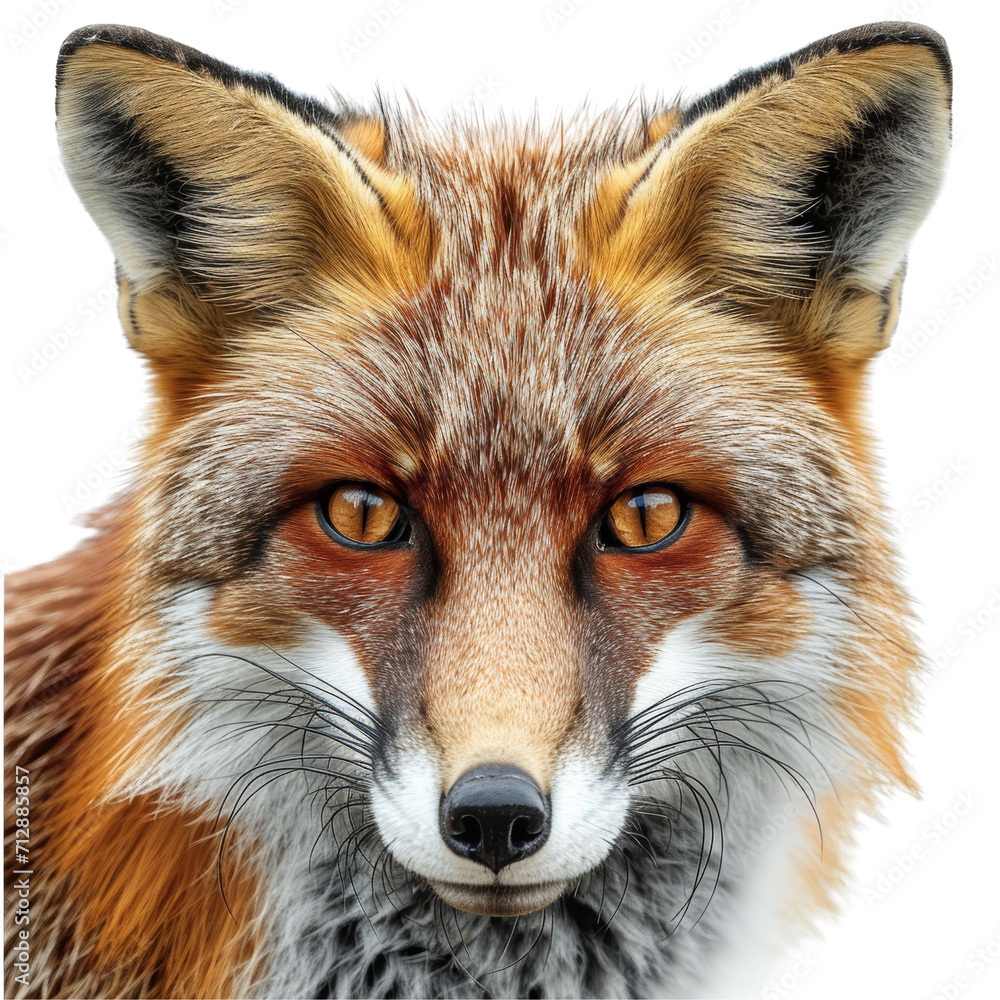 Fox Face Shot Isolated on Transparent or White Background, PNG Fox Face Shot Isolated on Transparent or White Background, PNG