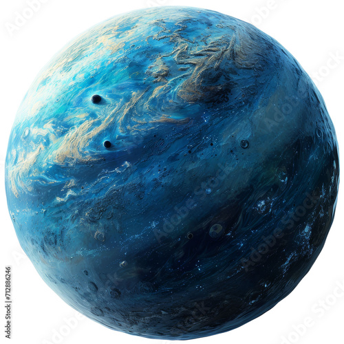 Neptune Planet Isolated on Transparent or White Background, PNG photo