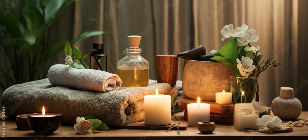 Set up an at home spa experience with massages scented