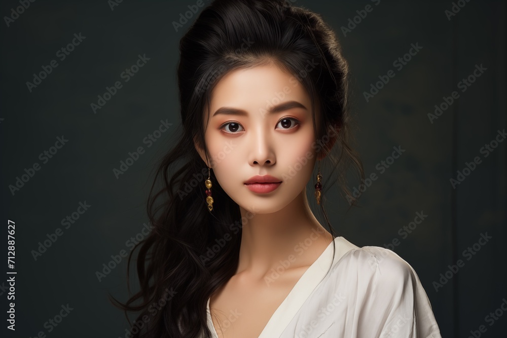 Illustration of a fashion portrait, AI Generated Illustration of a fashion portrait, AI Generated