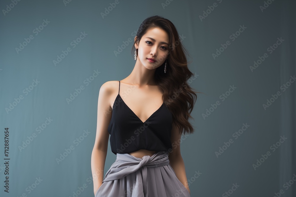 Illustration of a fashion portrait, AI Generated Illustration of a fashion portrait, AI Generated