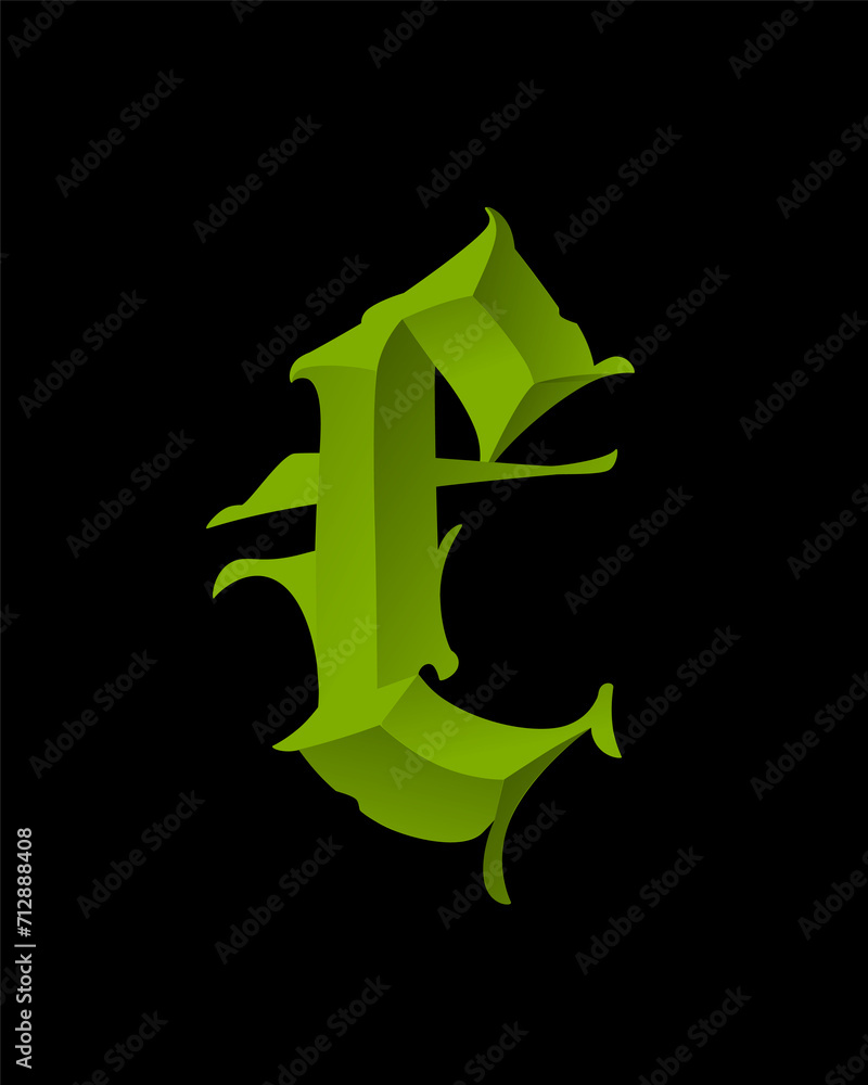 Letter in the Gothic style. Vector. Alphabet. Calligraphy and lettering. Medieval Latin letter. Logo for the company. Monogram. Elegant font for tattoo. Letter in the Gothic style. Vector. Alphabet. Calligraphy and lettering. Medieval Latin letter. Logo for the company. Monogram. Elegant font for tattoo.