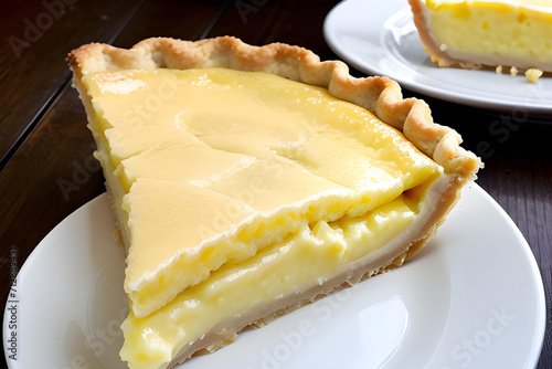 A very detailed closeup of an ai generated of creamy key-lime pie