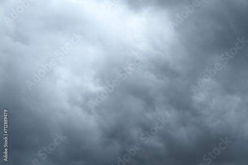 Dramatic, dark, blue cloudy sky overlay, Sky-overlays. Dramatic sky and lightning. Bad weather with dark clouds. Rain And Thunderstorm In Dramatic Sky