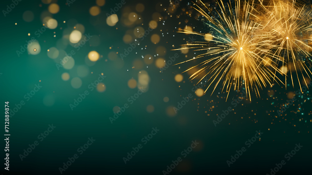 Obraz premium Beautiful fireworks background at night for holiday decoration