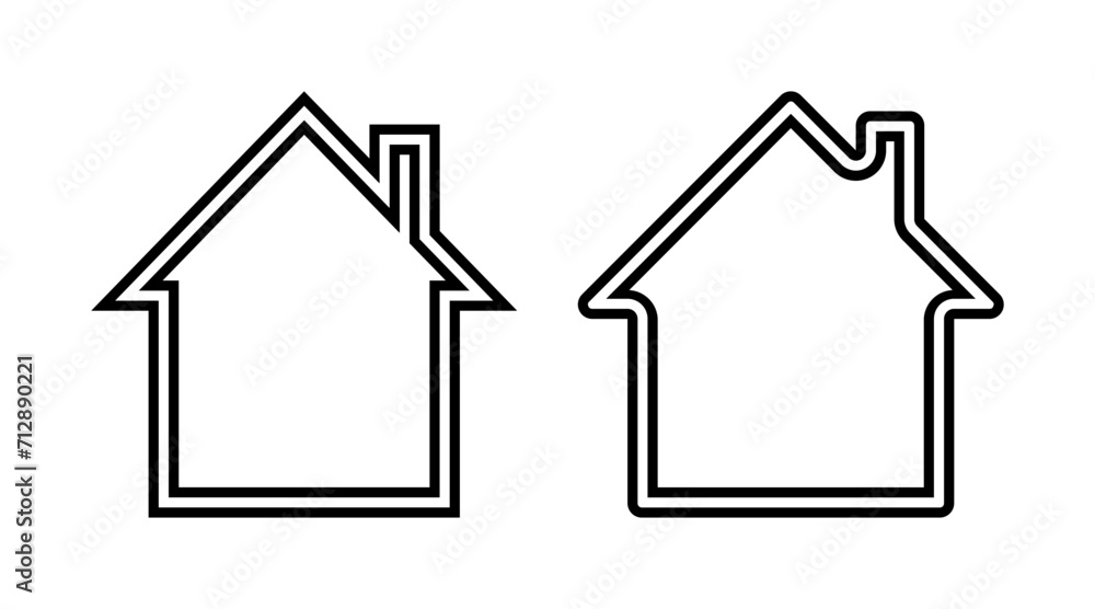 Home line icon set vector. House building outline icons illustration isolated on white background. Home line icon set vector. House building outline icons illustration isolated on white background.