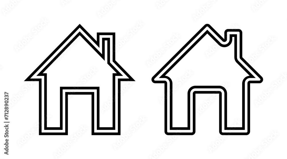 Home line icon set vector. House building outline icons illustration isolated on white background. Home line icon set vector. House building outline icons illustration isolated on white background.