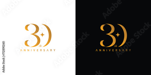 Modern and elegant number 30 logo design