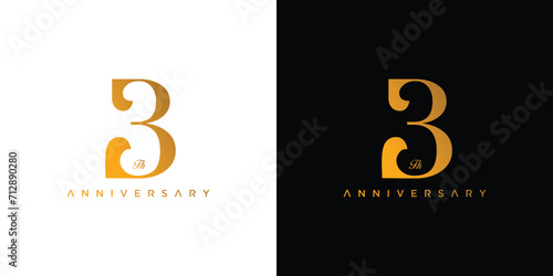 Modern and elegant number 3 logo design