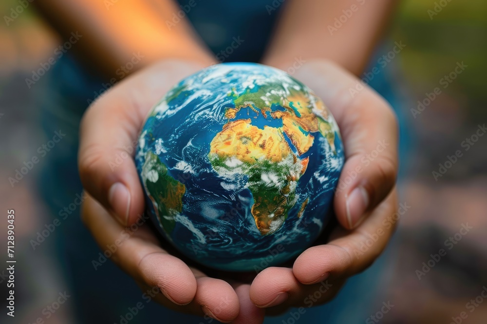Hands holding an Earth globe Hands holding an Earth globe