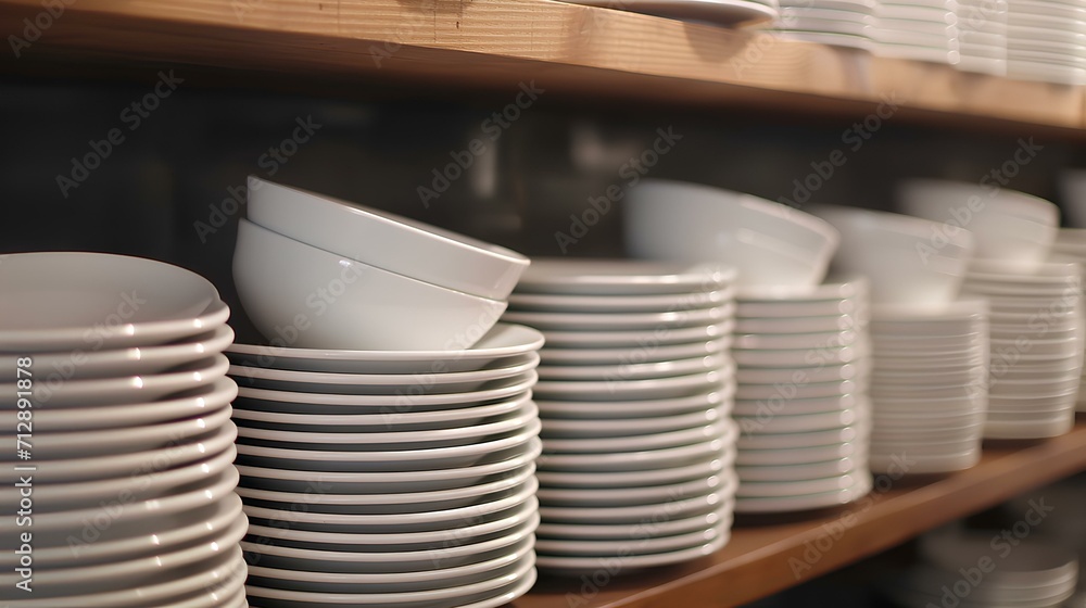stacked white plates stacked white plates