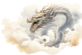 Golden Dragon in the sky. Fantasy storybook creatures series.