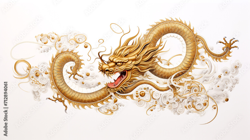 Fototapeta premium Dragon brush stroke Ink Painting