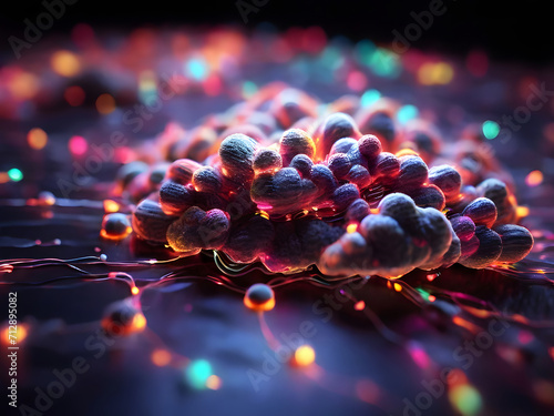 abstract colorful particle lighting